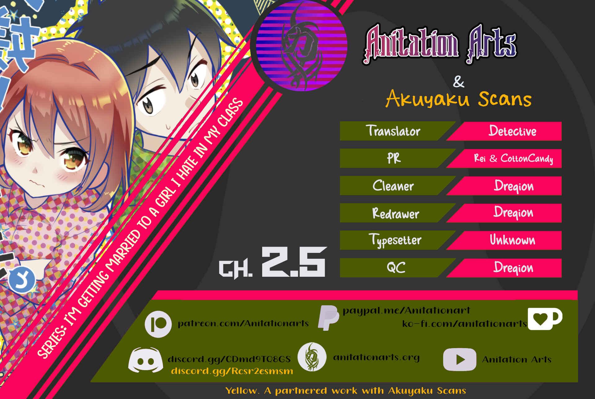 Class no Daikirai na Joshi to Kekkon Suru Koto ni Natta Chapter 2.2 page 0