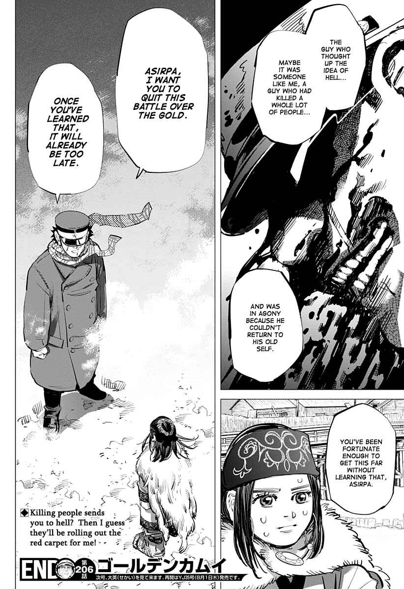 Golden Kamuy Chapter 206 page 16