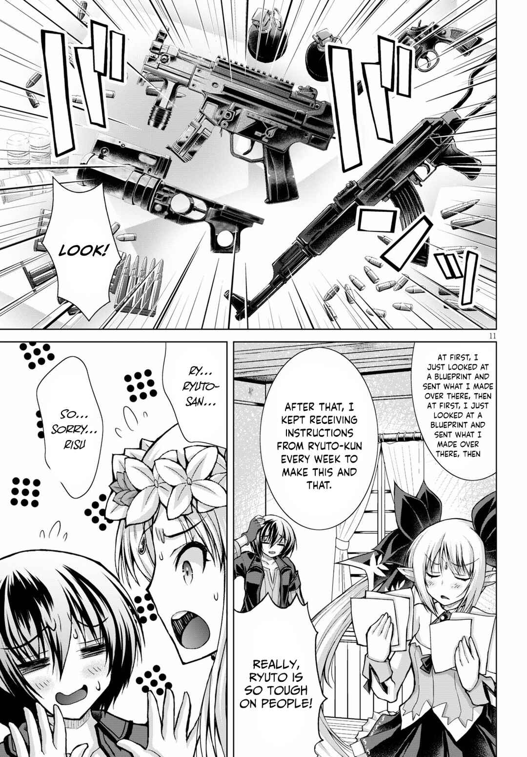 Gun-Ota ga Mahou Sekai ni Tensei shitara, Gendai Heiki de Guntai Harem wo Tsukucchaimashita!? Chapter 74 page 11