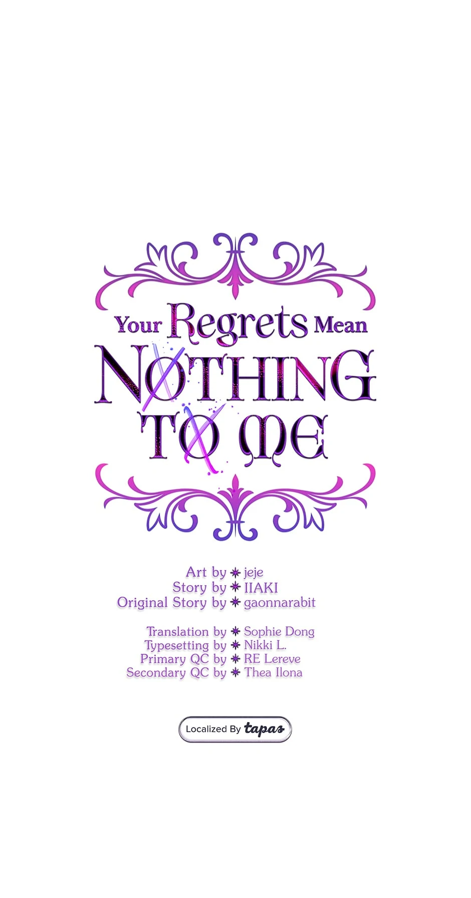 I Won’t Accept Your Regrets Chapter 131 page 0