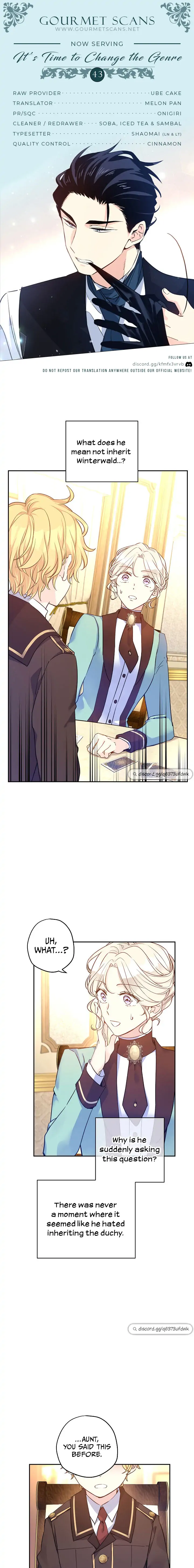It’s Time to Change the Genre Chapter 43 page 0