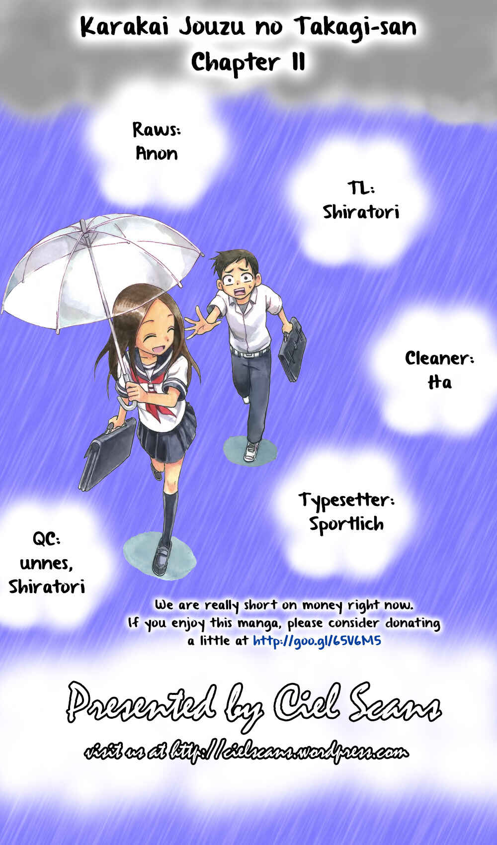Karakai Jouzu no Takagi-san Chapter 11 page 0