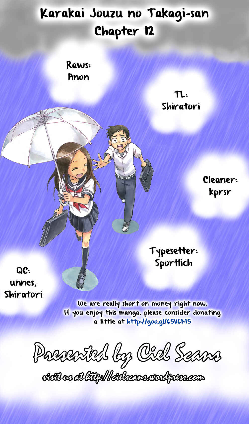 Karakai Jouzu no Takagi-san Chapter 12 page 0