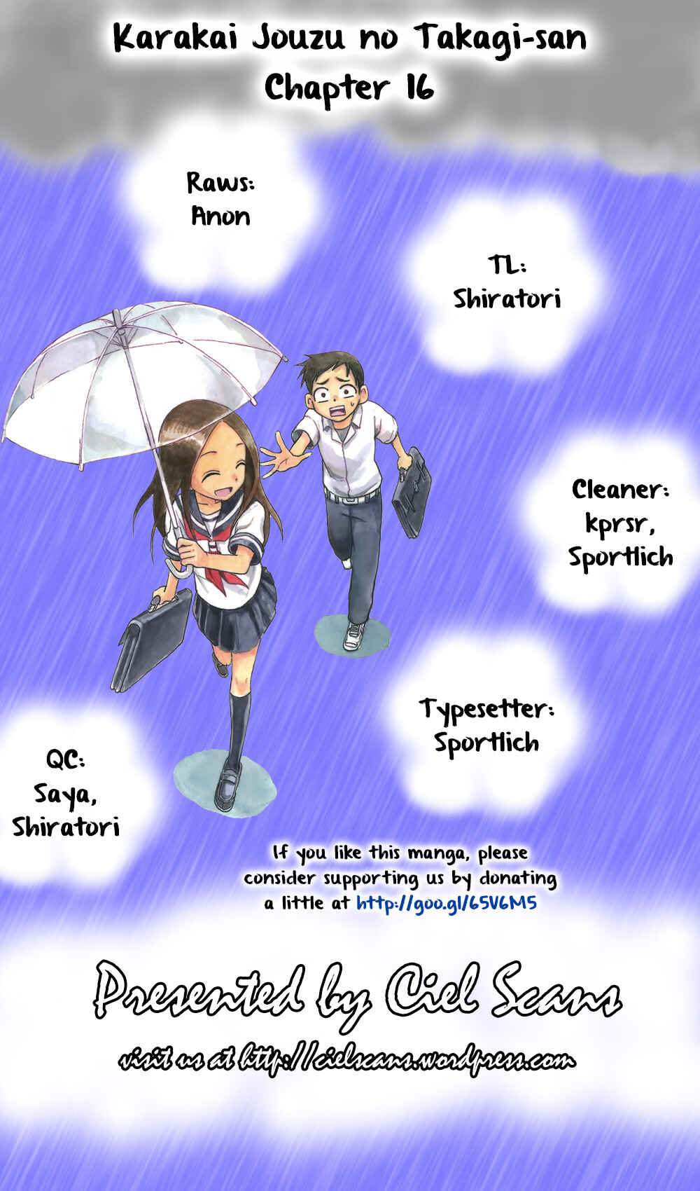 Karakai Jouzu no Takagi-san Chapter 16 page 0