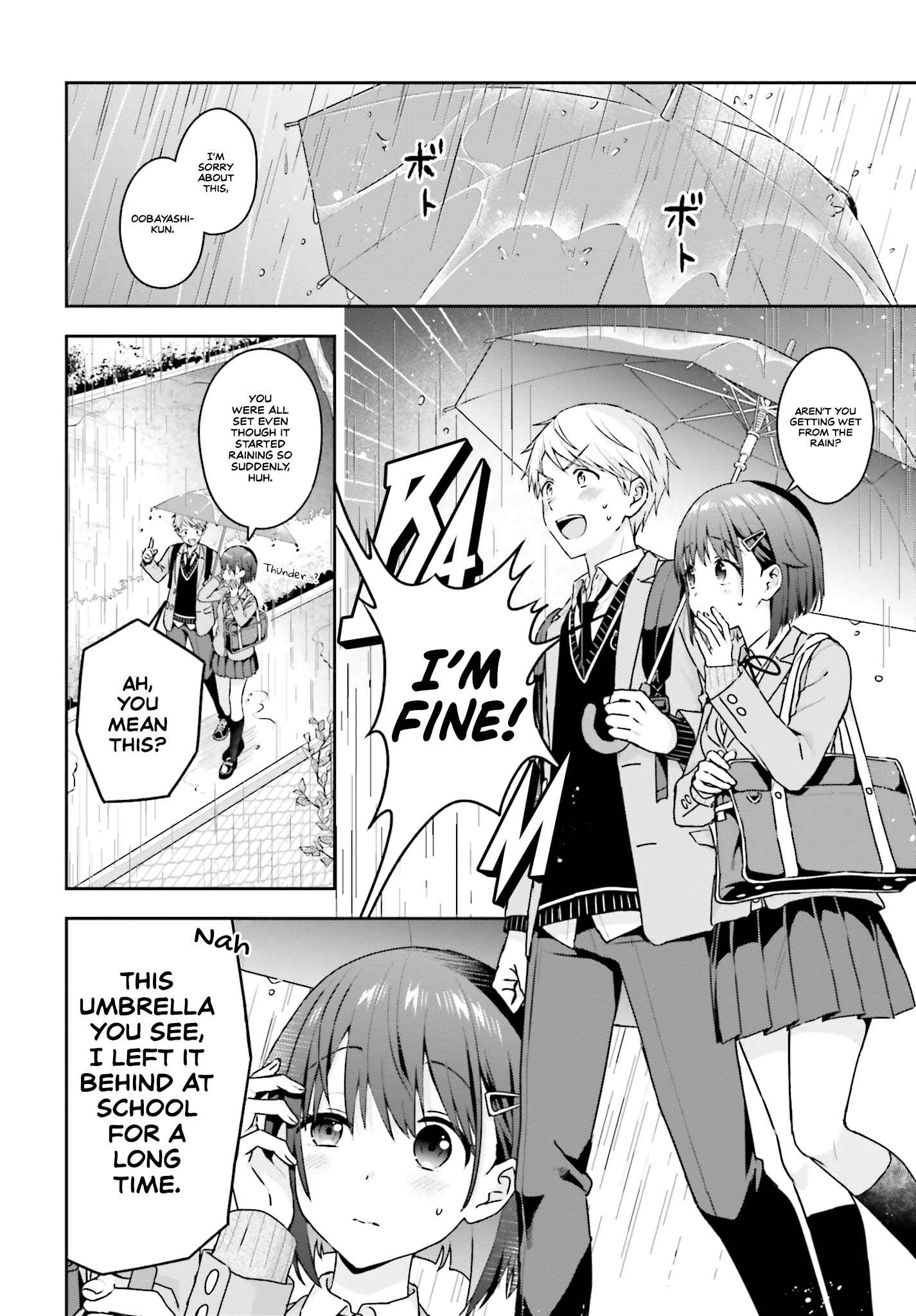 Koe no Chiisai Komori-san to Kusodeka Oogoe no Oobayashi-kun Chapter 12 page 1