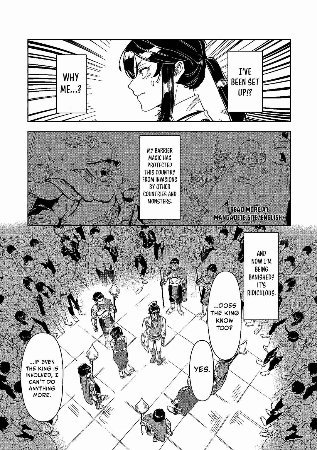Kuni ni Saikyou no Barrier wo Hattara Heiwa ni Narisugite Tsuihousaremashita ~Ore no Mahou ga Yabasugite, Bijo to Mazoku ni Kakomarerun da ga!?~ Chapter 1 page 13