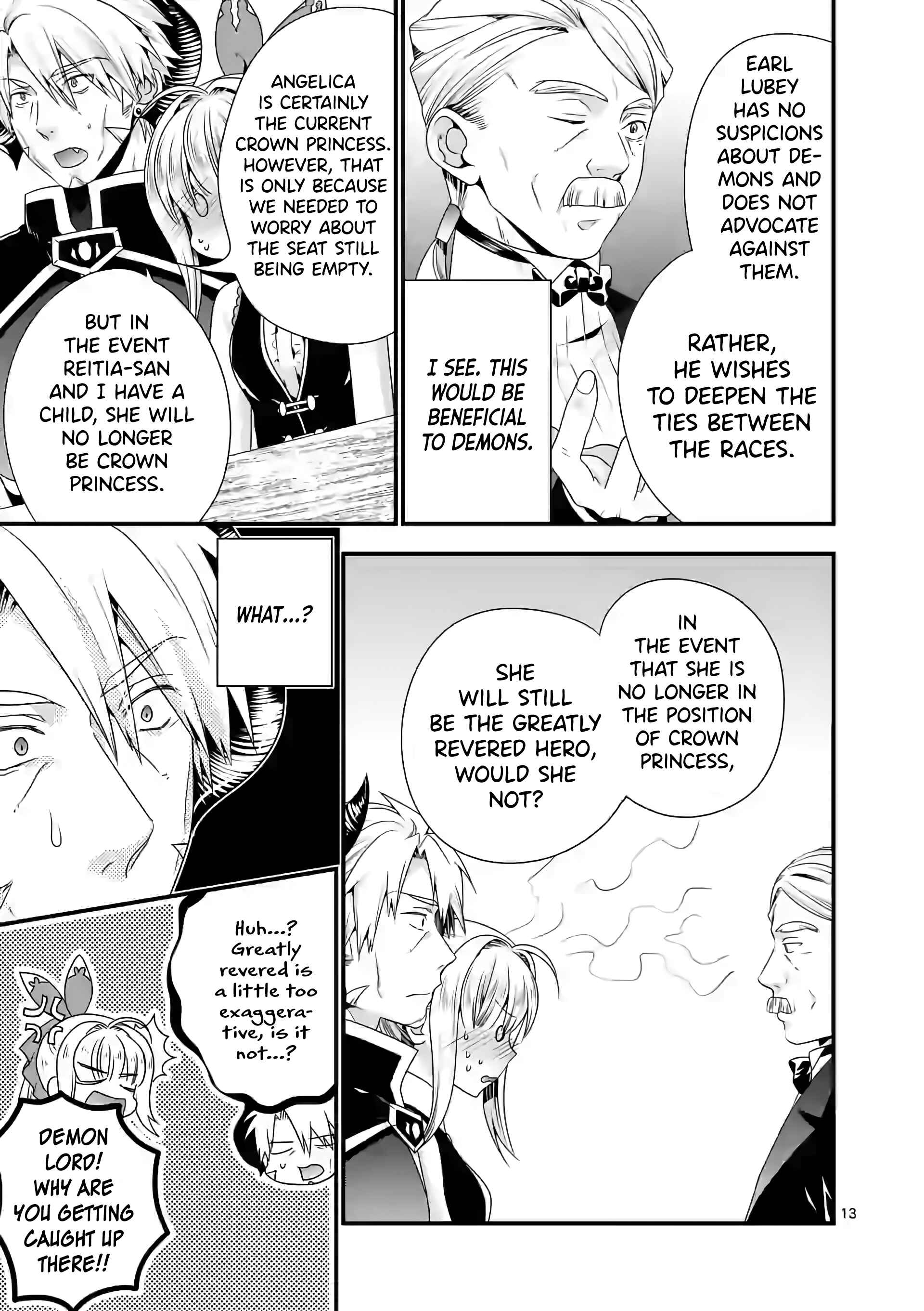 Maou Desu. Onna Yuusha no Hahaoya to Saikon Shita no de, Onna Yuusha ga Giri no Musume ni Narimashita Chapter 38 page 13