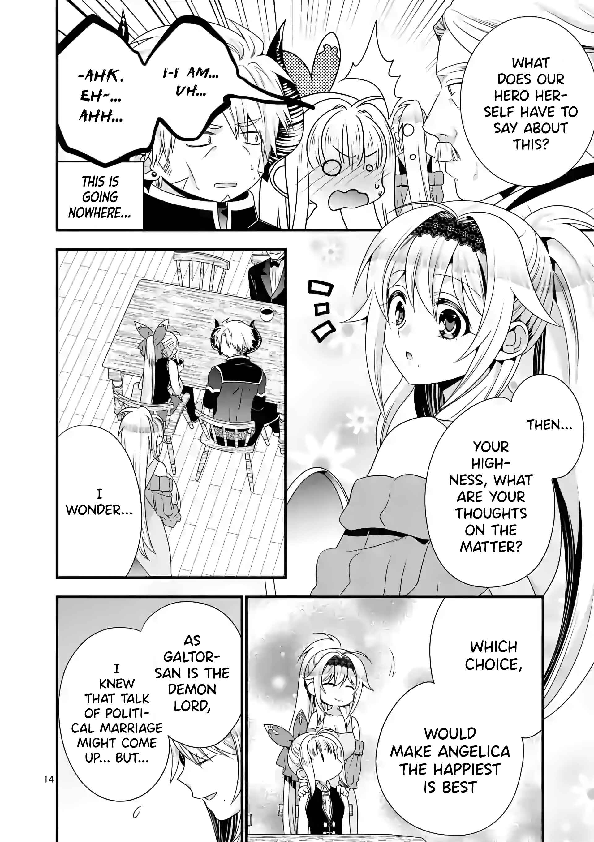 Maou Desu. Onna Yuusha no Hahaoya to Saikon Shita no de, Onna Yuusha ga Giri no Musume ni Narimashita Chapter 38 page 14