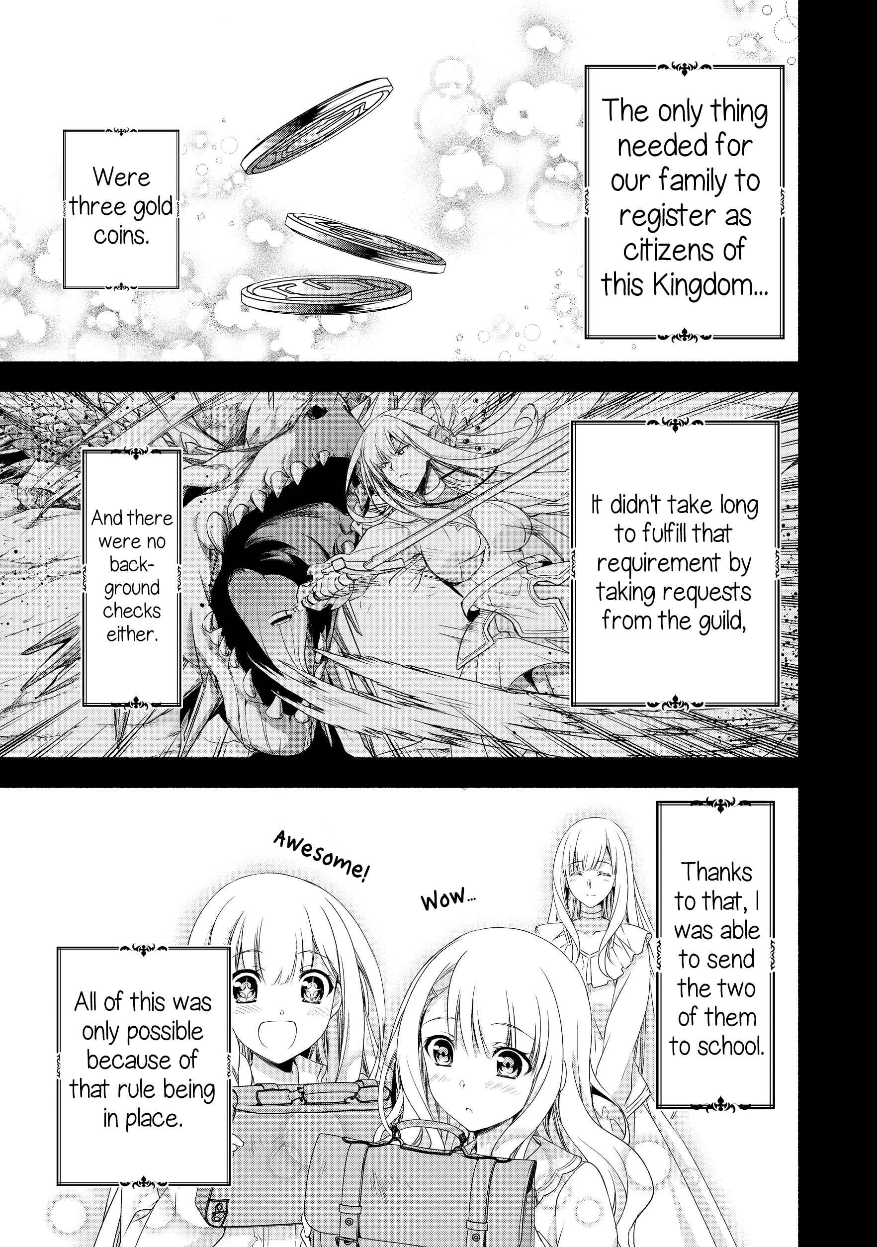 Moto Kizoku Reijou de Mikon no Haha Desuga, Musumetachi ga Kawaii Sugite Boukenshagyo mo Ku ni Narimasen Chapter 2.1 page 6
