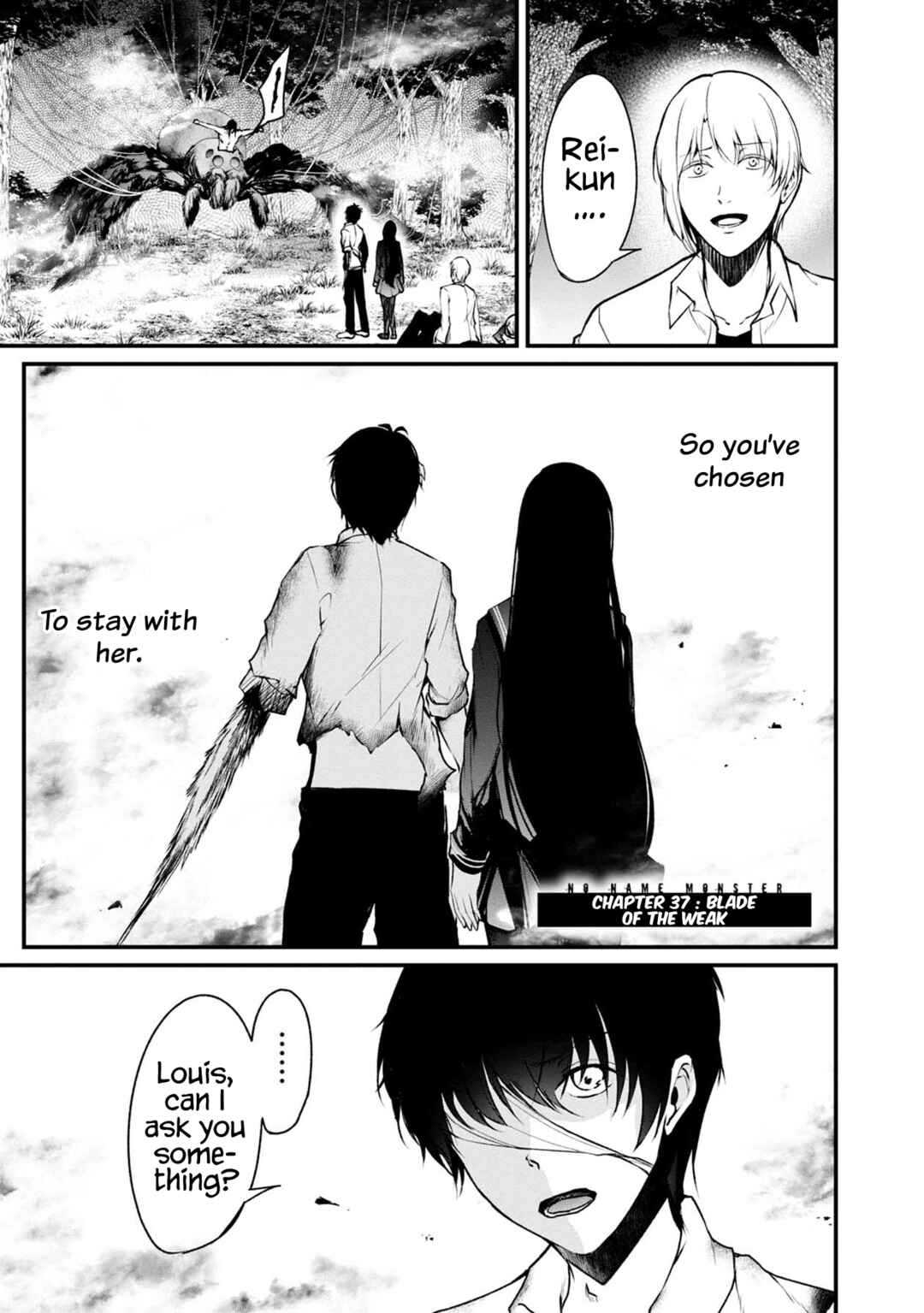 Namae no nai Kaibutsu – Kumo to Shoujo to Ryoki Satsujin Chapter 37 page 1