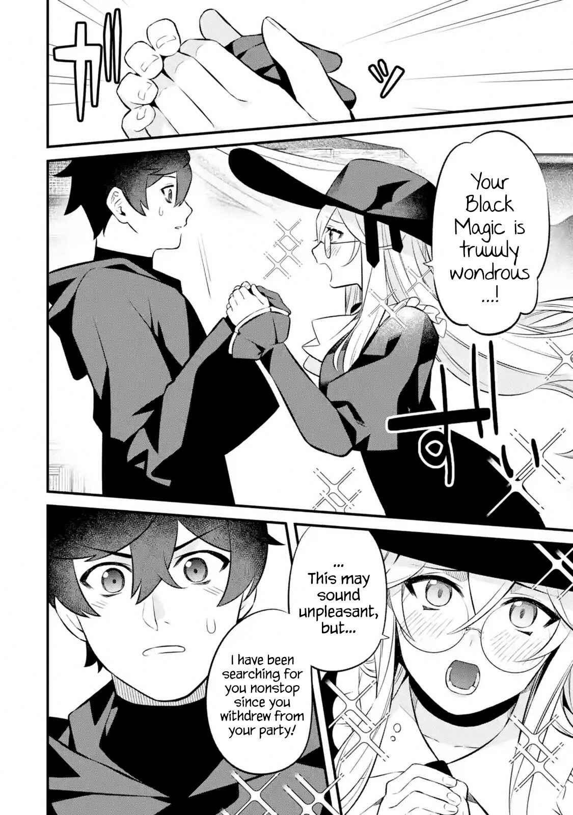 Nankoufuraku no Maoujou e Youkoso: Debuff wa Fuyou to Yuusha Party o Oidasareta Kuro Madoushi, Maougun no Saikou Kanbu ni Mukaerareru Chapter 3.4 page 4