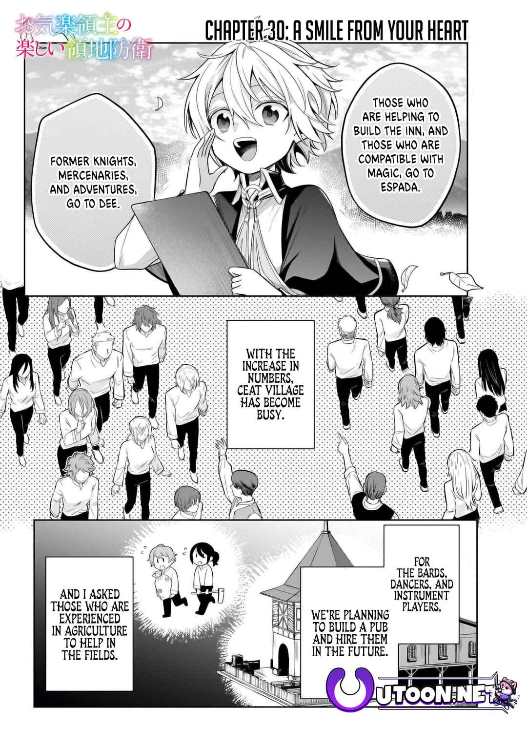 Okiraku Ryoushu no Tanoshii Ryouchi Bouei Chapter 30.1 page 1