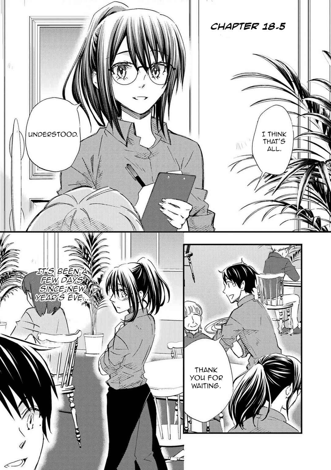 Ore wa Shiranai Uchi ni Gakkouichi no Bishoujo o Kudoiteita Rashii: Baito-saki no Soudan Aite ni Ore no Omoibito no Hanashi o Suru to Kanojo wa Naze ka Tere Hajimeru Chapter 18.5 page 0