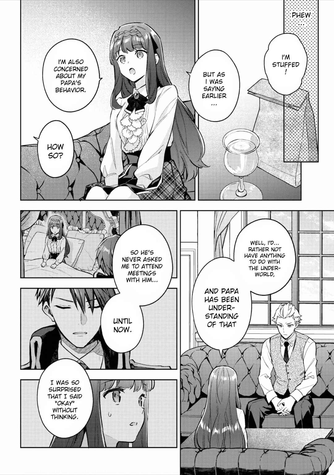 The Beloved Daughter of a Crime Family Was Reincarnated as the Daughter of a Gangster in an Otome Game: Highest-Ranking Villain, That Doting Is Unnecessary! Chapter 20 page 4