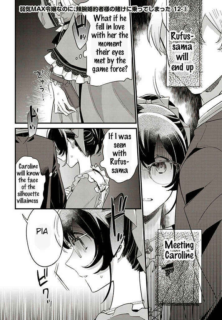 Yowaki MAX Reijou nanoni, Ratsuwan Konyakusha-sama no Kake ni Notte Shimatta Chapter 12.3 page 0