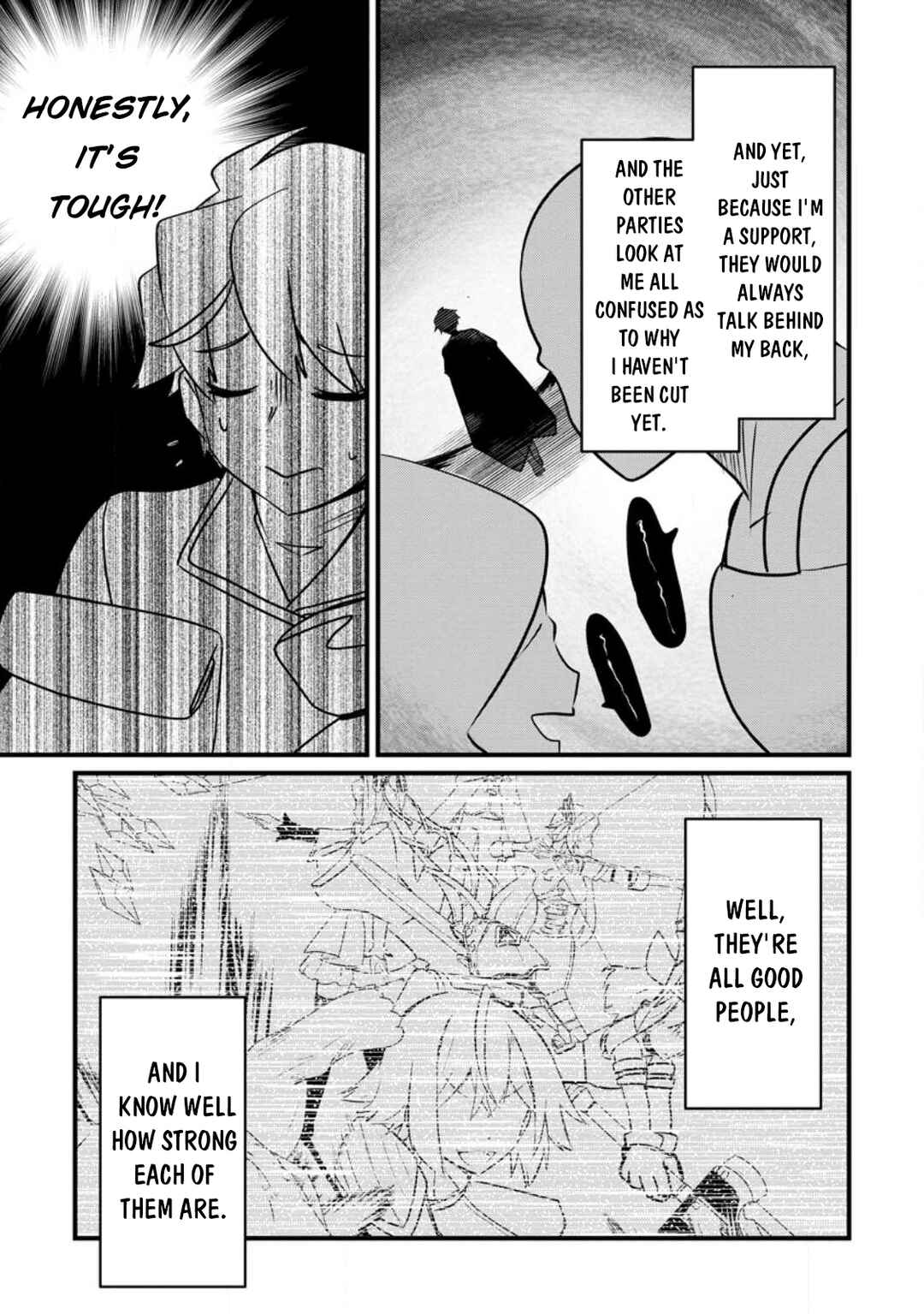Zatsuyo Gakari Ken Shien Jutsu Shi Ha Party Tsuiho Ni Akogareru ~Seken Ha Tsuiho Boomnanoni, Ore Wo Kadai Hyoka Suru Party Member Tachi Ga Kesshite Tebanaso to Shitekurenai~ Chapter 1 page 12